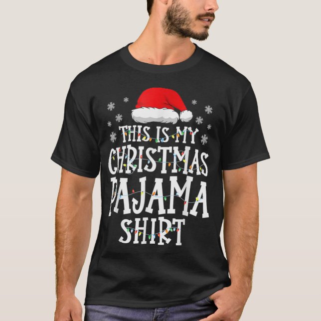T-shirt C'Est Mon Pyjama De Noël Chemise Lumières De Noël (Devant)