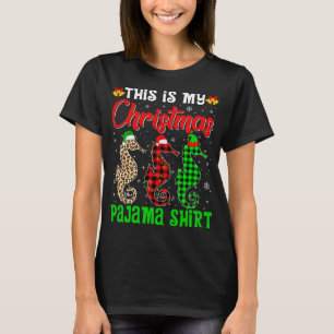 T-shirt C'Est Mon Pyjama De Noël Cheval De Mer Père Noël H