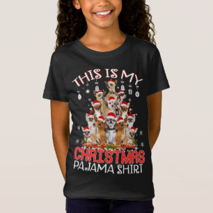 T-Shirt C'Est Mon Pyjama De Noël Chihuahua Père Noël Tree
