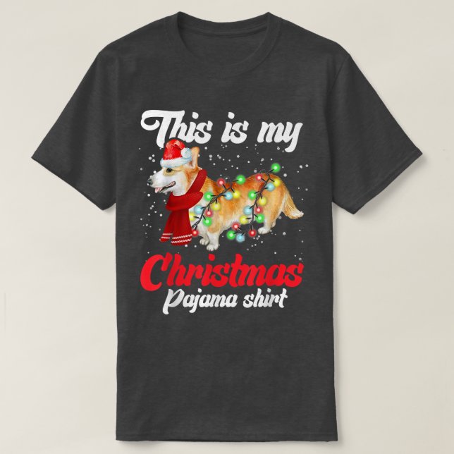 T-shirt C'Est Mon Pyjama De Noël Corgi Noël (Design devant)