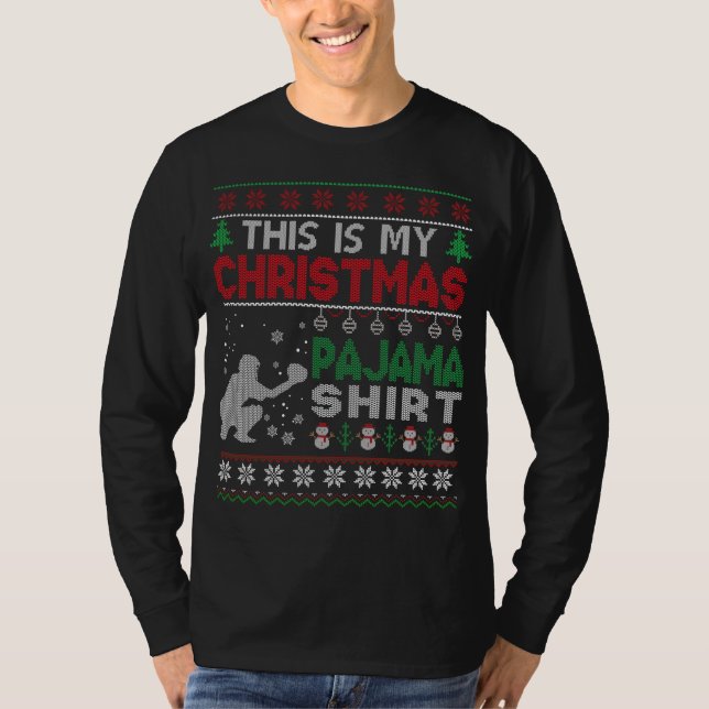 T-shirt C'est mon pyjama de noël de baseball Ugly Sweater (Devant)