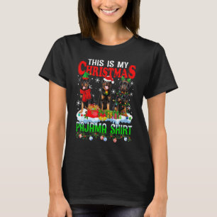 T-shirt C'Est Mon Pyjama De Noël Drôle Rottweiler Chien L