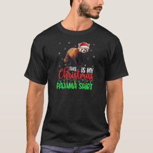 T-shirt C'Est Mon Pyjama De Noël Feux Panda Rouge