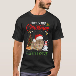 T-shirt C'Est Mon Pyjama De Noël Guinée Pig Light Tree