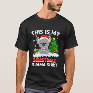 T-shirt C'Est Mon Pyjama De Noël Koala Santa Hat Girls