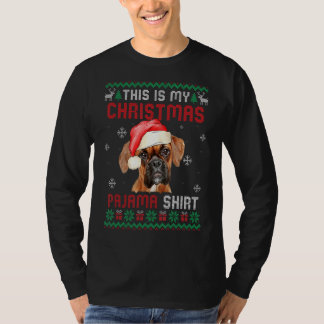 T-shirt C'est mon pyjama de Noël laid  Boxer Dog
