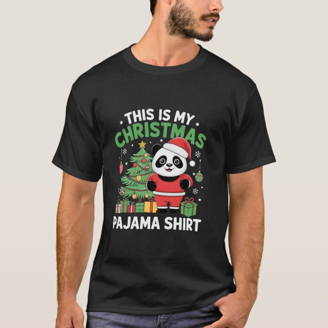 T-shirt C'est mon pyjama de Noël Panda Santa Hat Funny (Devant)