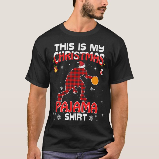 T-shirt C'Est Mon Pyjama De Noël Panier Rouge Panier De Ba (Devant)