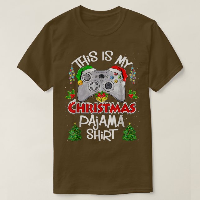 T-shirt C'est mon pyjama de Noël Santa Hat Funny Video  (Design devant)
