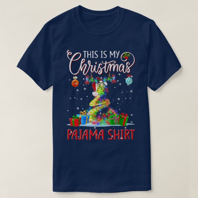 T-shirt C'est mon pyjama de Noël Serpents de Noël (Design devant)