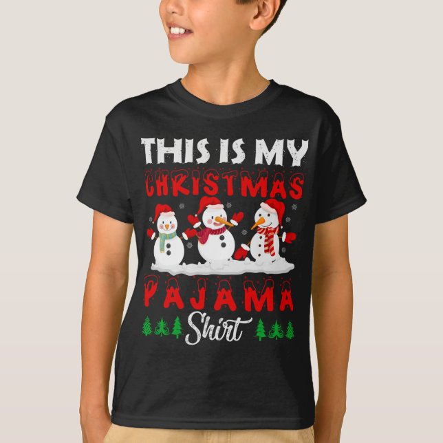 T-shirt C'Est Mon Pyjama De Noël Snowman (Devant)
