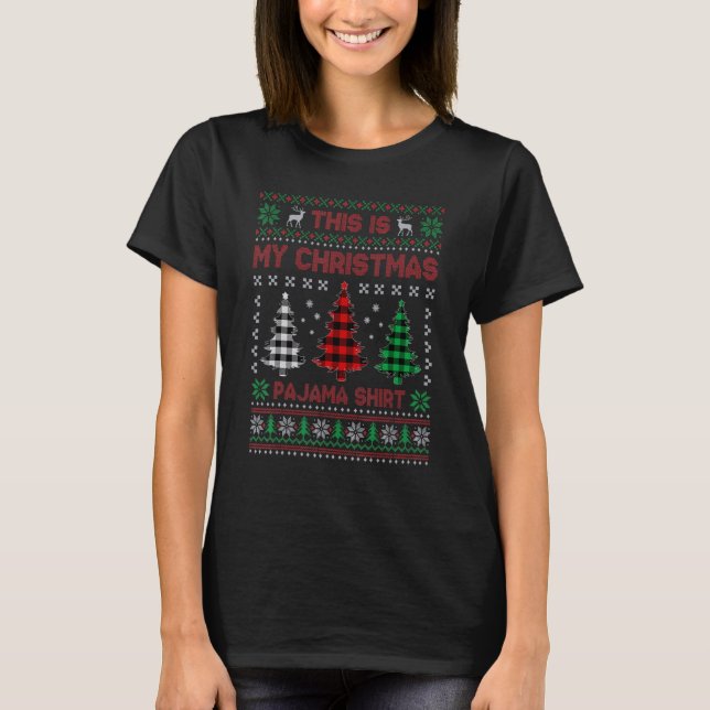 T-shirt C'Est Mon Pyjama De Noël Vilain Noël (Devant)