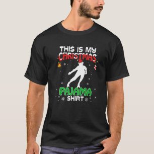 T-shirt C'Est Mon Pyjama De Noël Xmas Rollerblading Hol