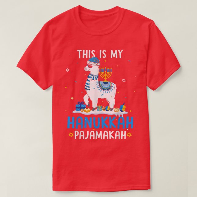 T-shirt C'est mon pyjama de pyjama Drôle Llama Hanoukka (Design devant)