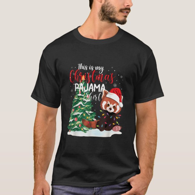 T-shirt C'est Mon Pyjama Panda Rouge (Devant)
