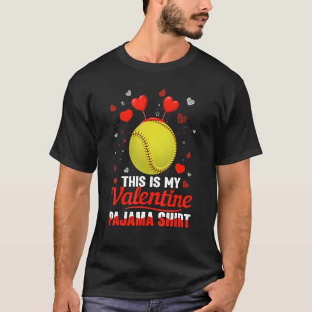 T-shirt C'Est Mon Pyjama Valentin Headband Softball Pl (Devant)