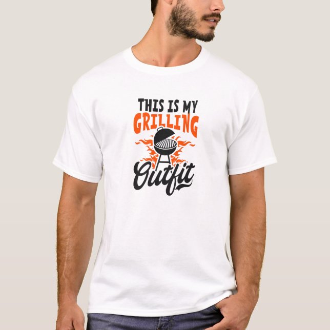 T-shirt C'Est Mon Service De Grillage Design Grilling (Devant)