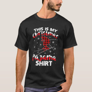 T-shirt C'Est Mon Ski De Noël Pajama Plaid Skier Plaid