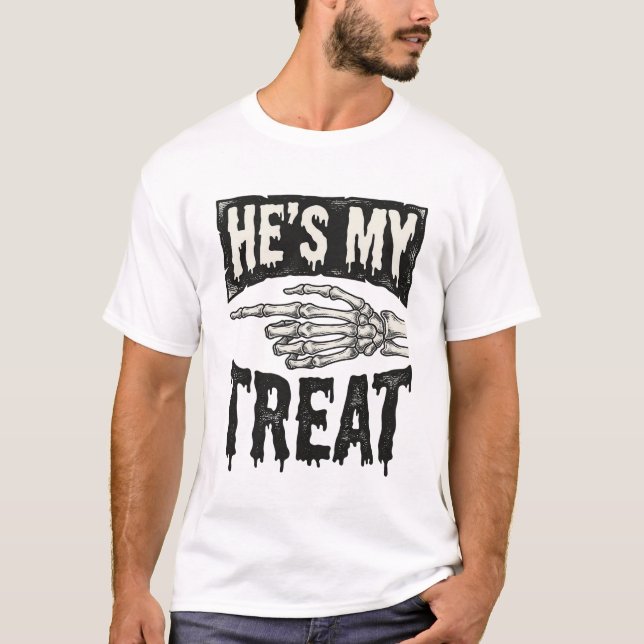 T-shirt C'est mon squelette à la main de la fête d'Hallowe (Devant)