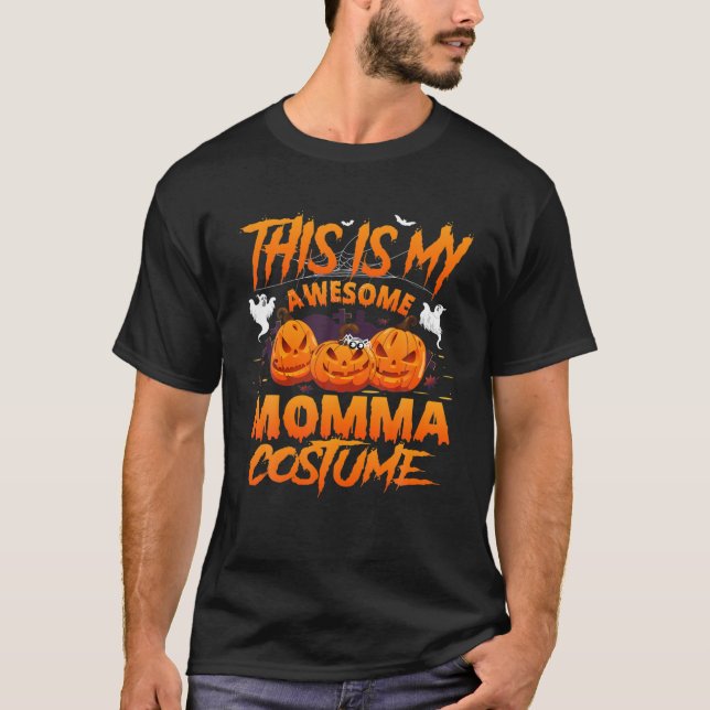 T-shirt C'Est Mon Super Costume Momma Halloween Pumkin (Devant)