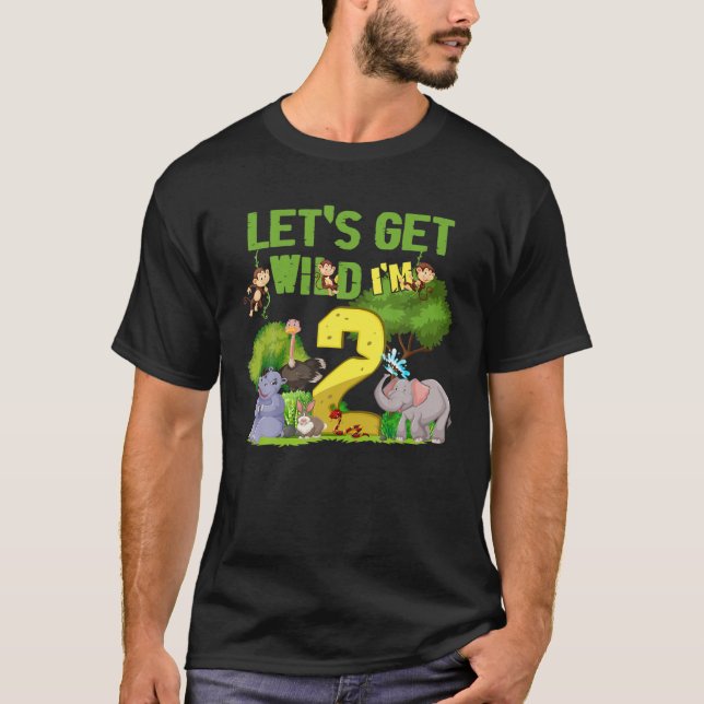 T-shirt C'est mon thème de zoo pour mon 2e anniversaire An (Devant)