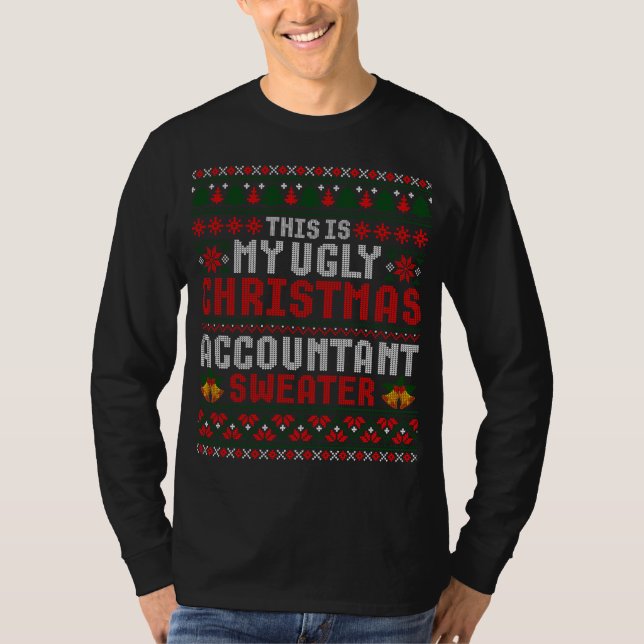 T-shirt C'Est Mon Vilain Comptable De Noël (Devant)
