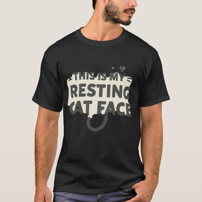 T-SHIRT C'EST MON VISAGE DE CHAT AU REPOS (Devant)