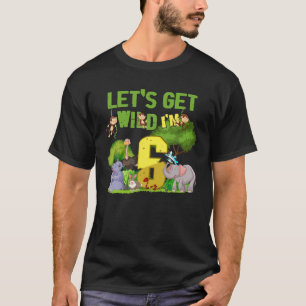 T-shirt C'est My 6Th Birthday Zoo Theme Birthday Safari Ju