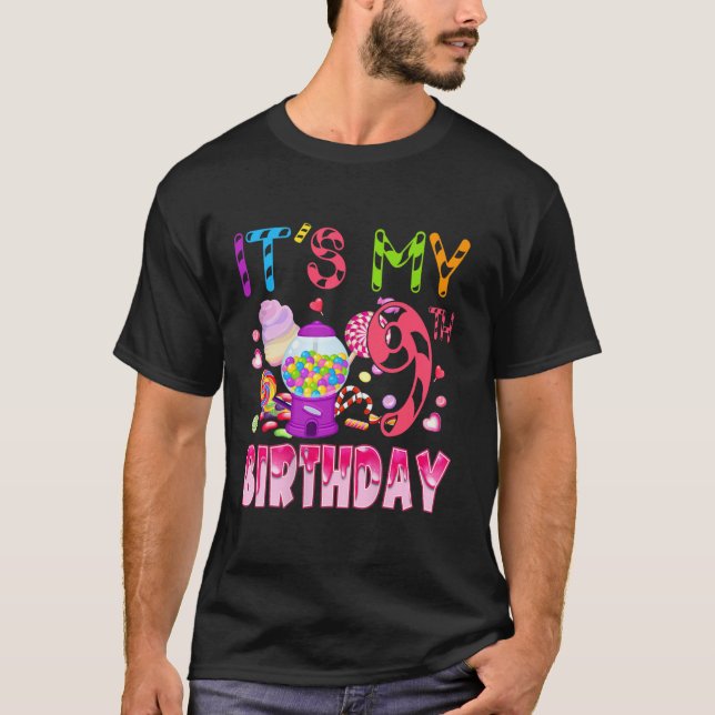 T-shirt C'est My 9th Birthday Candy drôle Birthday Girl 9  (Devant)