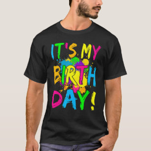 T-shirt C'est My Birthday Boy Girl Let's Glow Retro 80