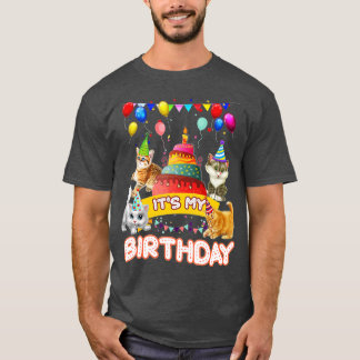 T-shirt C'est My Birthday Cat and Kitten Party Day Girls a