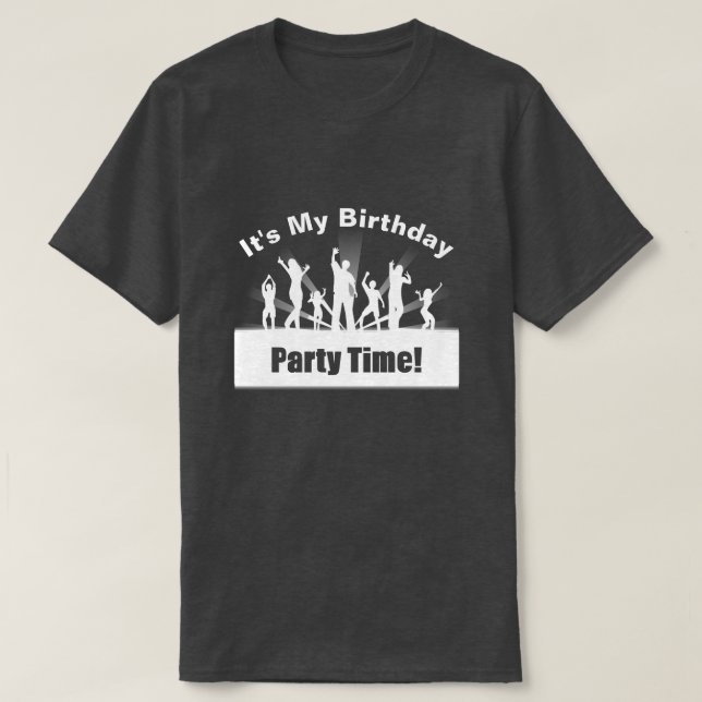 T-shirt C'est My Birthday Disco Silhouette White (Design devant)