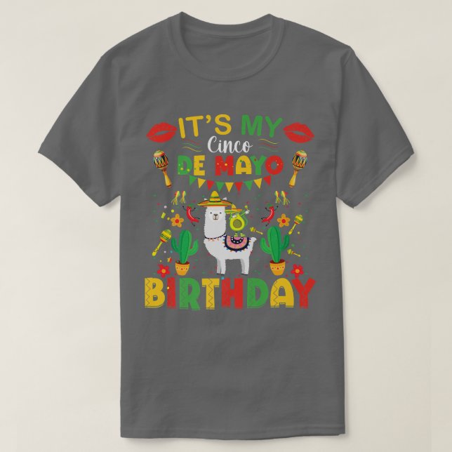 T-shirt C'est My Cinco De Mayo Anniversaire Meican llama (Design devant)