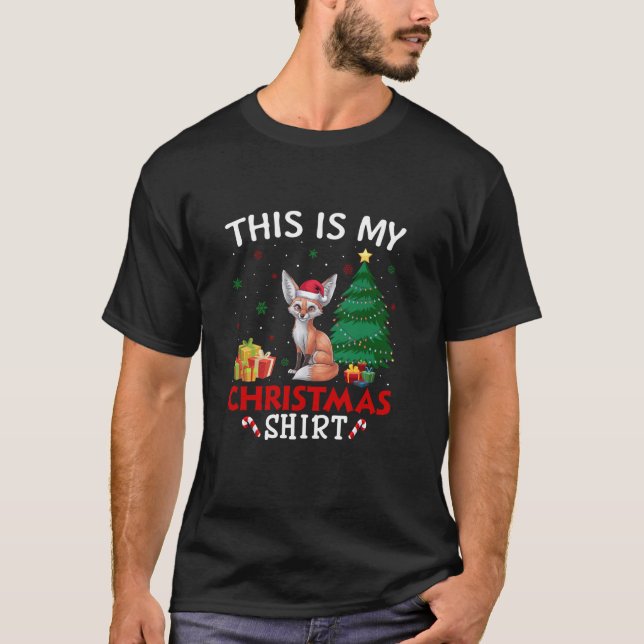 T-shirt C'est My Fennec Fox Santa Hat Noël Pyjama T (Devant)