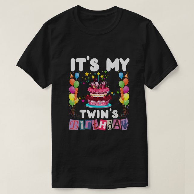 T-shirt C'est My twins Anniversaire Famille Matching drôle (Design devant)