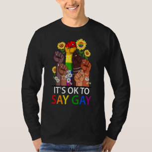 T-shirt C'Est Ok De Dire Gay Main Sunflower Lesbienne Bise