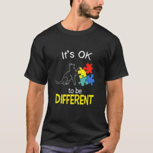 T-shirt C'Est Ok D'Être Différent Cat Puzzle Cute Autism A