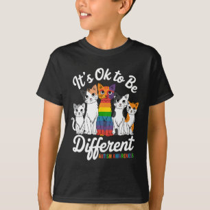 T-shirt C'Est Ok D'Être Différent Cat Puzzle Cute Autism A