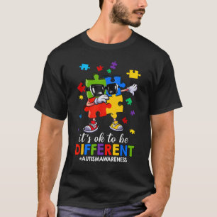 T-shirt C'est OK d'être différent Dabbing Puzzle Autisme