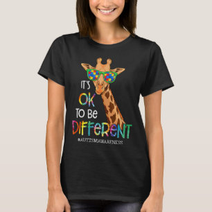 T-shirt C'est Ok D'être Différent Girafe Mignon Animal Aut