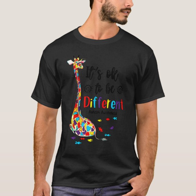 T-shirt C'est OK d'être différent Giraffe T de sensibilisa (Devant)