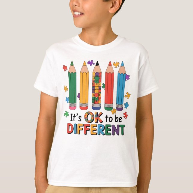 T-shirt C'est OK d'être Différent Professeur de Sensibilis (Devant)