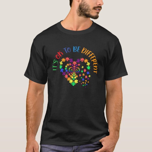 T-shirt C'est Ok d'être différent Puzzle de sensibilisatio (Devant)