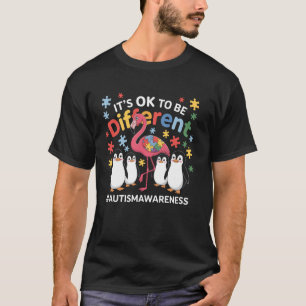 T-shirt C'est OK Pour Être Différent Flamant Rose Sensibil