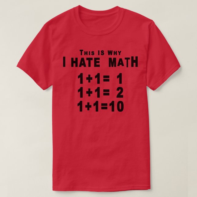 T-shirt C'est pourquoi je déteste les maths (Design devant)