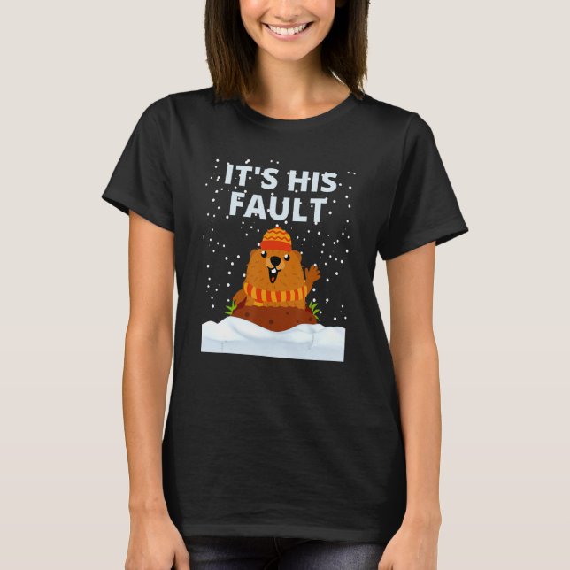 T-shirt C'est sa faille de neige de la terre de la marmott (Devant)