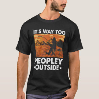 T-shirt C'est trop de gens dehors Introvert Sasquatch