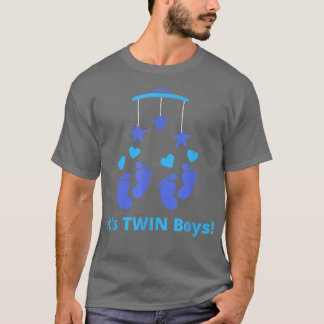T-shirt C'est Twin Boys Genre Reveal Twins Cute Blue Feet