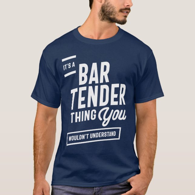 T-shirt C'est un barman Chose Job Titre Cadeau (Devant)