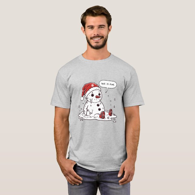 T-shirt C'est un bonhomme de neige fondu (Devant entier)
